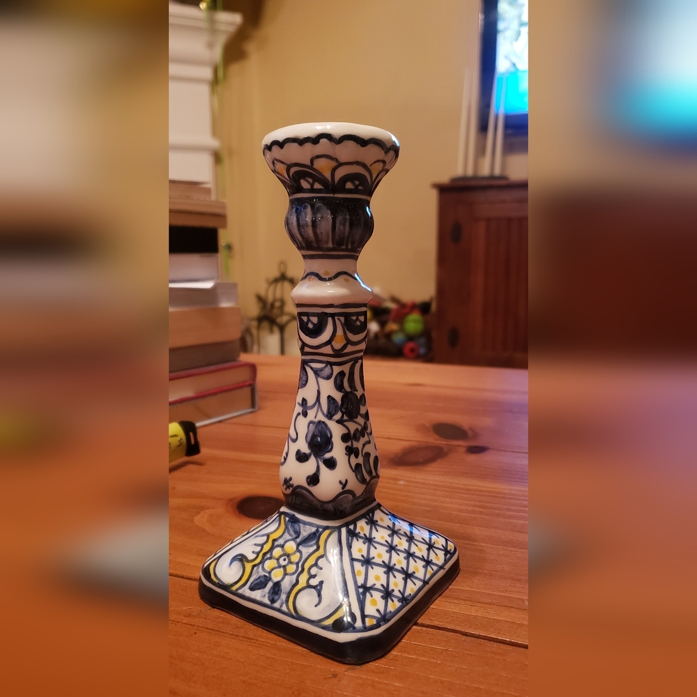 Williams Sonoma Azulejo taper candle holder
